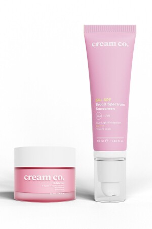 Yüz Kremi Cilt Tonu Eşitleyici Leke-Kırışıklık Karşıtı Nemlendirici 50- SPF Koruyucu İkili - Cream Co.