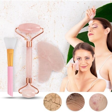Yüz Rulosu ve Gua Sha Seti inSPORTline Rosado Pro - inSPORTline