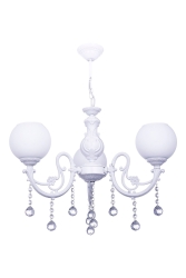 Zamak 3-Armed Glass Modern Stone White Living Room Chandelier ÖZBK1080 - ÖZBAK AVİZE