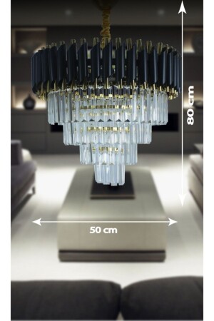 Zamira 50 Gold Luxury Chandelier with 50 Liters of Crystal Stone MW50 - MATMAZEL AKSESUAR