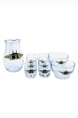 Zamzam Set Zamzam Bowl Glass Kaaba Patterned berat6068 - BERAT