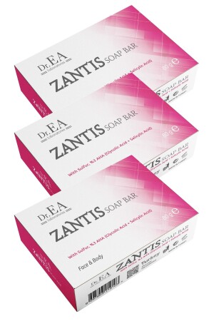 Zantis Sulfur, Salicylic Acid Glycolic Acid Acne, Pimple Soap 80gr. Soap 3 Pack BCHR5680 - Dr. EA Laboratories