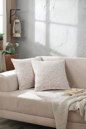 Zebra 2'li Kırlent Kılıfı 45x45 Fermuarlı - Ladynil