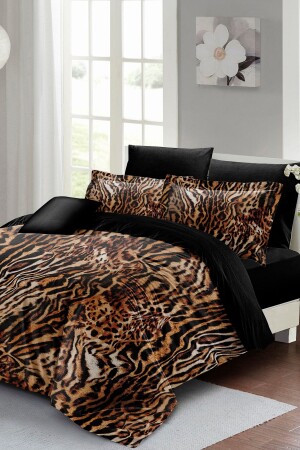 Zebra Brown Double Duvet Cover Set Special Woven Cotton Satin 3D Special Design MONOHOME24598 - Monohome