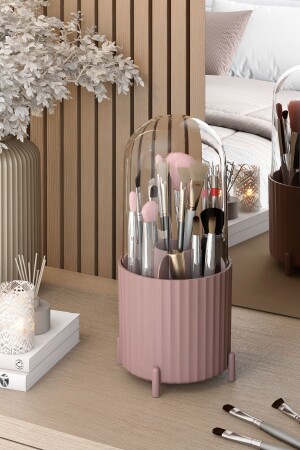 Zebra Makeup Brush and Cosmetic Organizer Hygienic Organizer with Transparent Cover - Pufwin Home