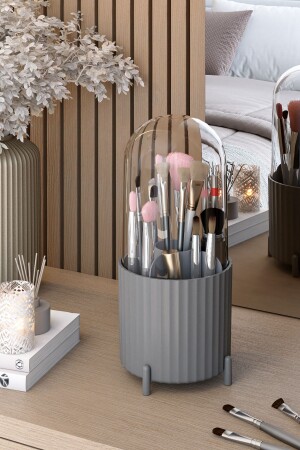 Zebra Makeup Brush and Cosmetic Organizer Hygienic Organizer with Transparent Cover - Pufwin Home