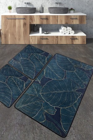 Zeleno Bathroom Carpet Djt Set of 3 Bathroom Rug Mat Washable Non-Slip 8683264273438 - Chilai Home