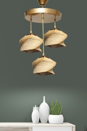 Zement 3-teiliger Kronleuchter Natur Hnmd-42 - Hmydesign