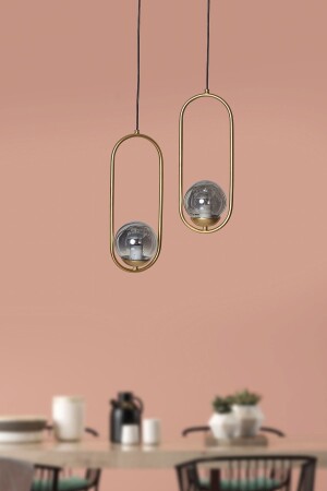 Zenga 2 Piece Yellow Metal Body Smoked Glass Design Luxury Chandelier LZRNAVZ28 - Luzarana