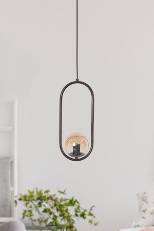 Zenga Single Antiqued Metal Body Honey Colored Glass Design Luxury Pendant Lamp Chandelier LZRNSRKT23 - Luzarana