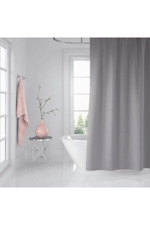 Zethome Gray Bathroom Curtain Single Wing 1x180x200 Shower Curtain BAPJAC0010GRIT - Zethome