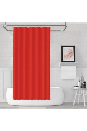 Zethome Jackline Bathroom Shower Curtain 0010 Red Single Wing 1x120x200 BAPJAC0010KIRC120 - Evdy