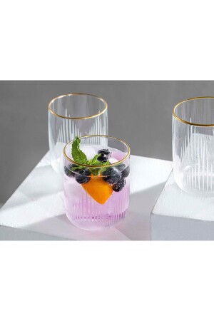 Zett Glass 3-teiliges Softdrinkglas 270 ml Gold TYC00614265408 - English Home
