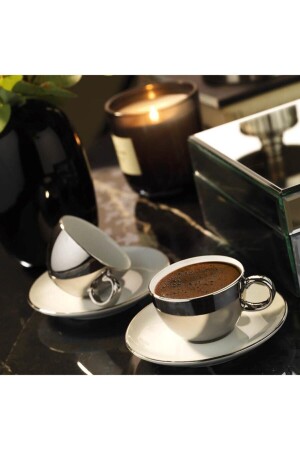 Zeugma Set of 2 Coffee Cups-platinum KHT28 - Kütahya Porselen