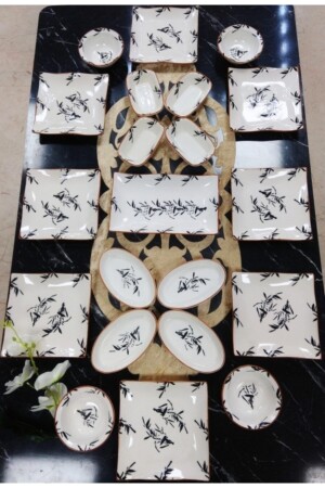 Zeytindalı 21 Piece Breakfast Set for 8 People ZYTNDL-0021 - Yiğit Seramik Züccaciye