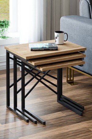 Zg1 3-Seat Nesting Coffee Table Metal Coffee Table Atlantic Pine ZG1-3653S - Ceramical