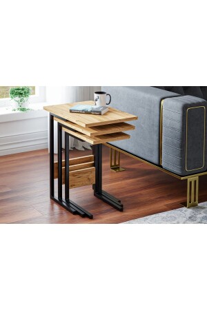 Zg3 3-Seat Nesting Coffee Table, Metal Coffee Table - Pine ZG1-3653S - Ceramical