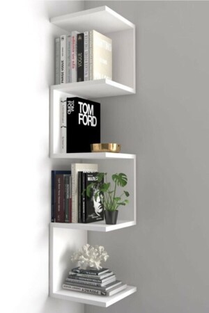 Zig Zag Corner Wall Shelf HM10 - Hürrem Mobilya
