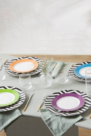 Zigzag 12 Piece Porcelain Dinner Set for 6 People 153. 03. 06. 9342 - Karaca