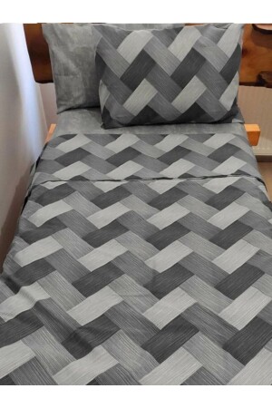 Zigzag Pattern Single Gray Duvet Cover Set New02102714534529 CA25482023 - Sheri Home