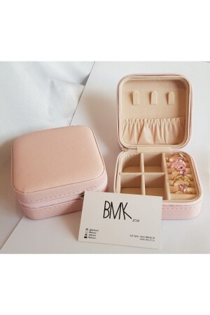 Zippered Pink Jewelry and Gem Storage Travel Bag - Organizer Jewelry Box - Bmk