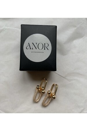 Zircon Stone Steel Tiffany Design Earring CLKKP89 - ANOR ACCESSORIES