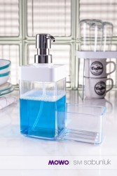 Zola Beyaz Mutfak Sıvı Sabunluk & Bulaşık Deterjanlığı 500 Ml, Sıvı Sabun Ve Deterjan Şişesi MOWO-10-005 - Mowo Home