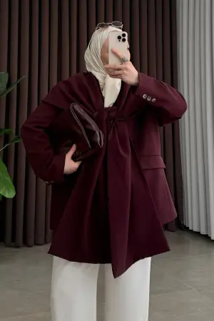 ZR Atkılı Blazer Ceket Bordo - Nuuwears