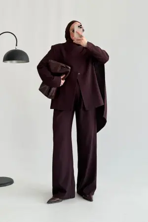 Zra Model Premium Ceket Takım Bordo - Nuuwears