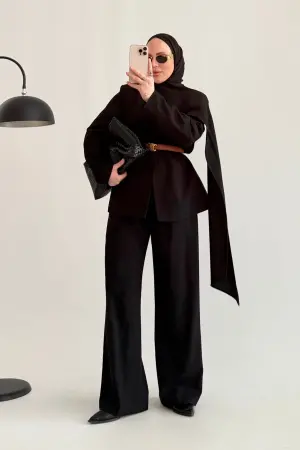 Zra Model Premium Ceket Takım Siyah - Nuuwears