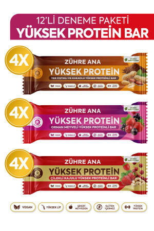 Zühre Ana High Protein Fruit Bar Trial Pack 40 gr x 12 Pieces 3 Varieties - Zühre Ana