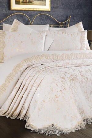 Zuma Bedspread Cream Cappucino - Çeyiz Diyarı