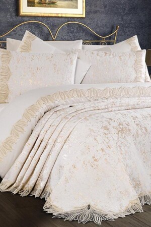 Zuma Bridal Set 7 Pieces Cream Cappucino - Çeyiz Diyarı