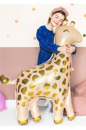 Zürafa Gold Krem Pastel Ton 80 Cm Folyo Balon - Beysüs