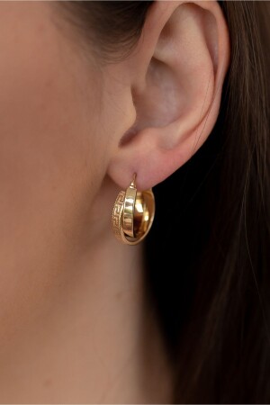 Zweireihige griechische Damenohrringe aus 14 Karat Gold - Oroline Jewelry
